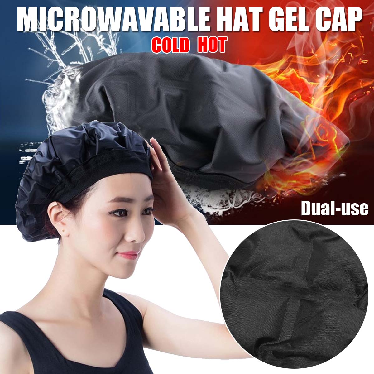 Microwavable Hair Gel Cap Hair Steamer Nourishing Thermal Wrap Baking Oil Cap Hair Mask SPA Home Salon Hair Care Styling Tool