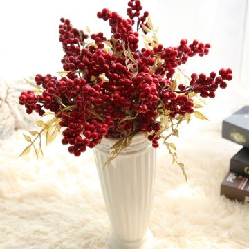 Christmas Decoration Berry Artificial Flower Fake red berries Flower New Year's decor Tree Artificial berry For Home Decor