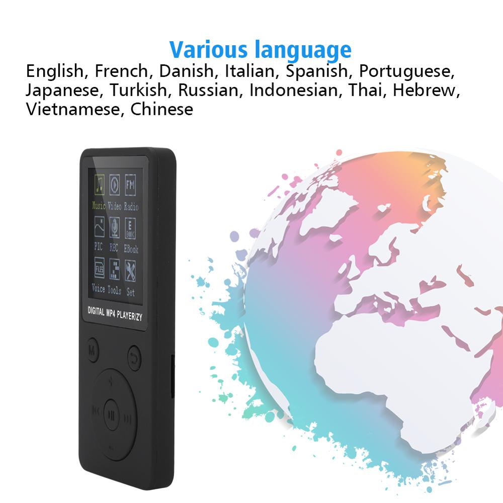 earphone Portable Screen MP4 Music Player Support 32GB TF Card with Headphone Long Standby Time auriculares with radio FM record