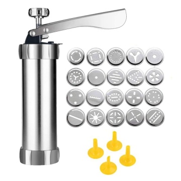Cookie Press,Cookie Press Gun Kit, DIY Biscuit maker and Churro Maker with 20 Decorative Stencil Discs and 4 Icing Tips