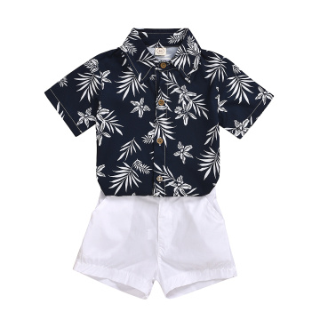 2020 Summer Infant Baby Boys Clothes Sets Print Short Sleeve Shirts Tops+Shorts Trousers Beach Sets