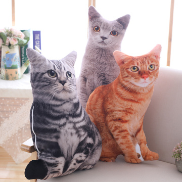 1pcs Simulation Plush Cat Plush Pillows Soft Stuffed Animals Cushion Sofa Decor Cartoon Plush Toys for Children Kids Cute Gifts
