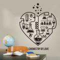 Large Chemistry Science Abstract Heart Wall Decal Laboratory Classroom Geek Chemistry Science Valentine Wall Sticker