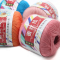 50g/Ball Fine Soft Thin Organic Wool Lace Yarn 100% Cotton Combed Skein for Hand Knitting Dye Colorful Thread MX6
