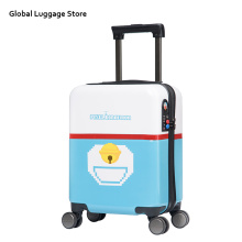 18" Children's Suitcase Child Trolley case Luggage travel Suitcase Wheels Doraemon Cartoon Travel case kid's Toys box