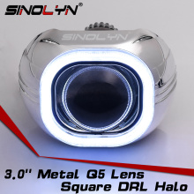 SINOLYN Headlight Lenses H4 Bi-xenon Projector Kit Q5 D2S HID Lamps Square COB LED Angel Eyes Lens Car Accessories Retrofit DIY