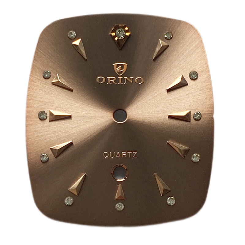Sunray tonneau watch dial with round date window