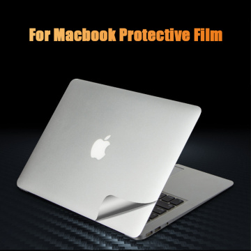 Sanmubaba Laptop Sticker Skin For Macbook Air Pro Retina 11 12 13 15 Full Body Vinyl Stickers Silver Surface Protective Film