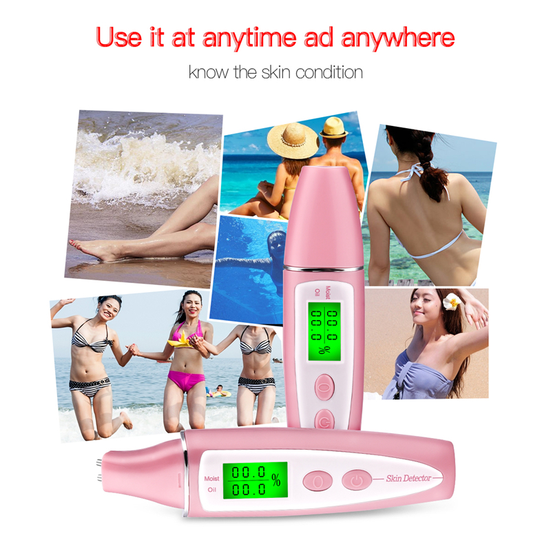 New High Presicion LCD Display Body Skin Analyzer Moisture Oil Water Tester Meter Health Monitor Face Care Skin Tester Moisture