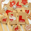 50pcs/lot Christmas Vintage kraft Paper Tags Wedding Note Paper Labels Packaging Gift Price Hang Tag Merry Christmas Card Rope
