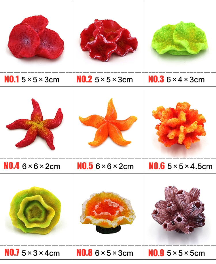 15 Styles Colorful Resin Aquarium Artificial Coral Reef Decoration Fish Tank Coral Stone Landscape Ornament Aquarium Accessories