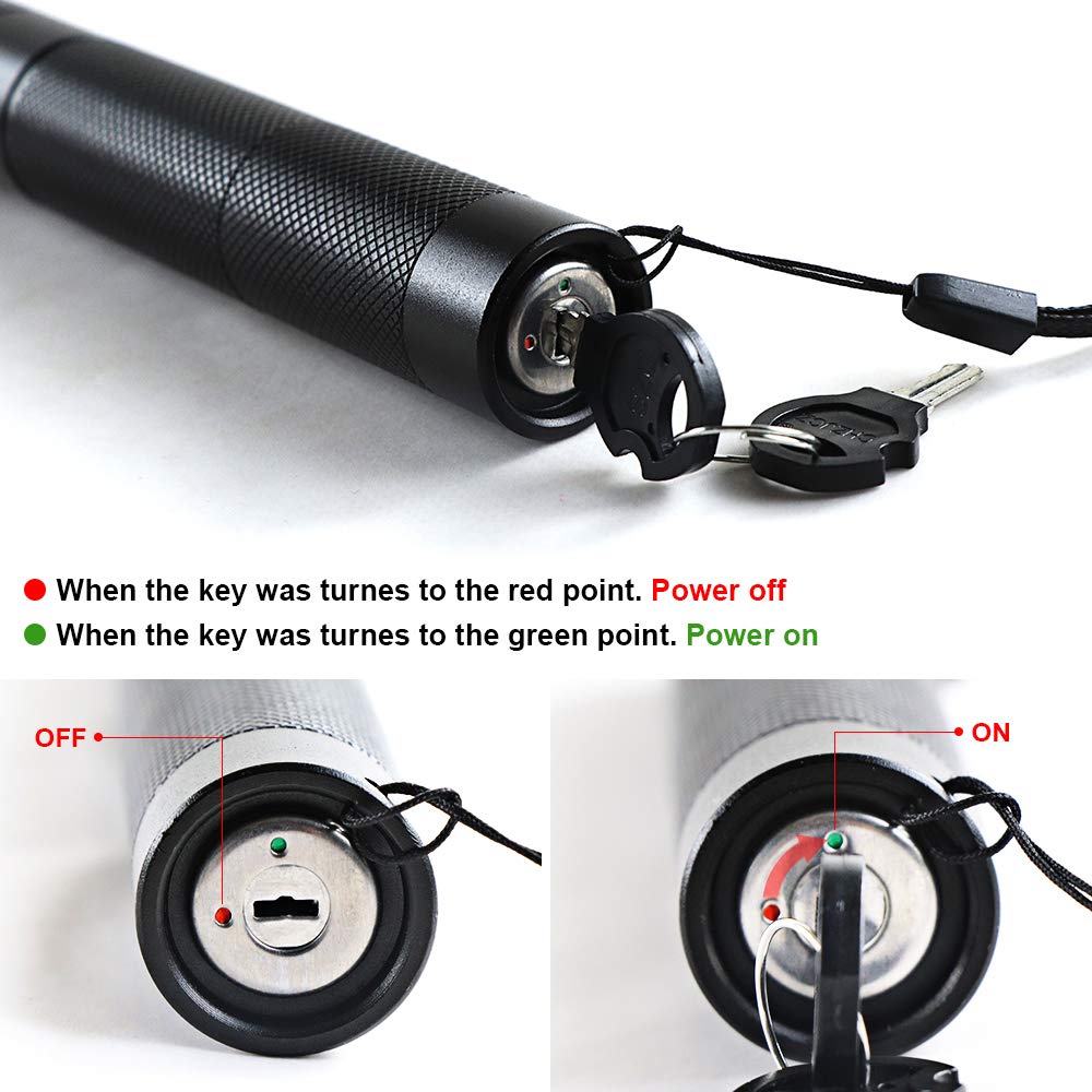 532nm Powerful Green/Red/purple Laser Pointers Pen Laser torch Light Adjust Focus 18650 Battery+ Charger