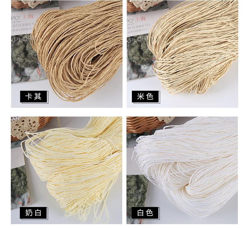 500g/Lot Summer Hat Yarn Yarn for Knitting Raffia Straw Yarn Crocheting Yarn for Handmade Hats Baskets Handcrafts