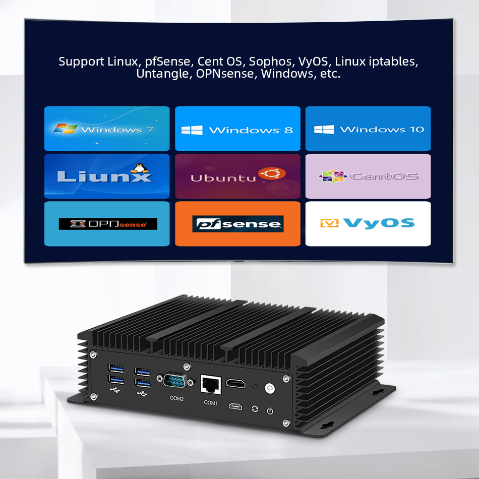 XCY Mini PC Core i5 7200U i3 7100U 6x Gigabit LAN Intel i211 NIC RS232 WiFi 4G LTE AES-NI Run pfSense OPNsense Firewall Router