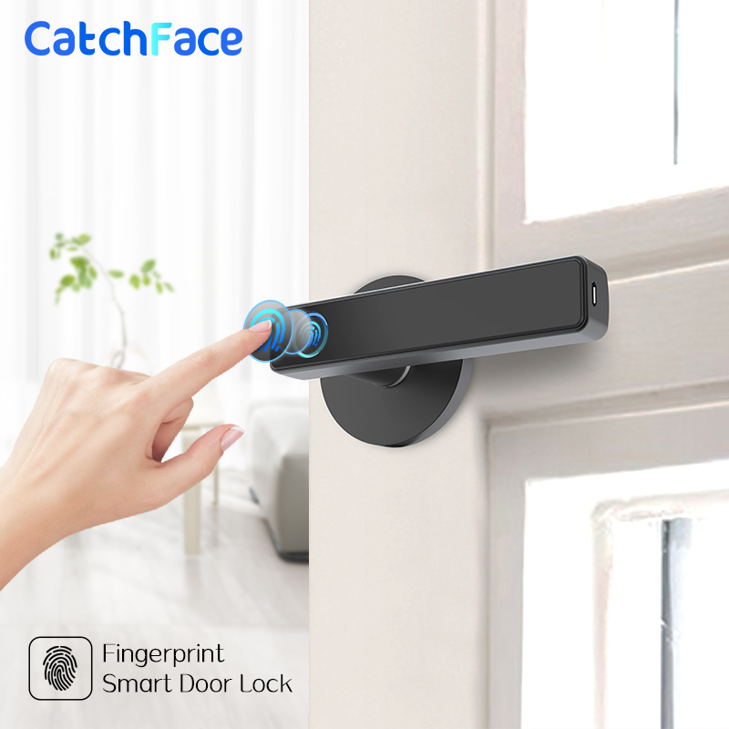 Fingerprint Handle Lock Biometric Digital Smart Door Lock Automatic Security Door Electronic lock for Home and Office