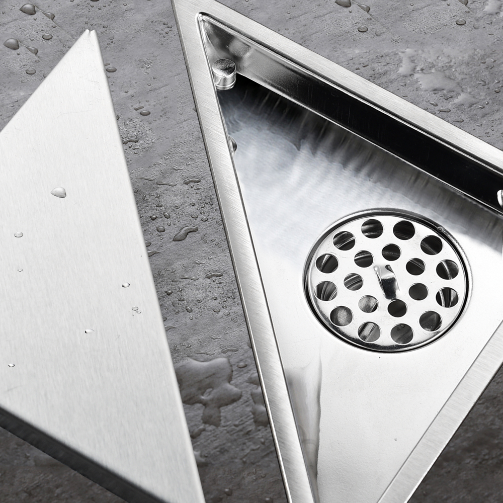 Hidden Type Deodorized Invisible Floor Drain Modern Stainless Bathroom Showers Triangle Floor Drain Covers