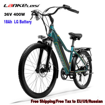 Lankeleisi Electric Bicycle Pard3.0N 26 Inch Lady City Bike LG Battery 18Ah 36V 400W With LCD Display E-bike 7 Speed Free Tax