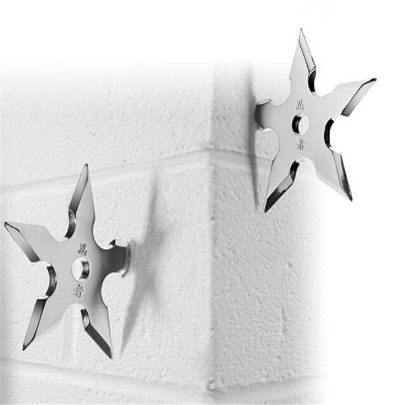 Novelty Home Decor Star Dart Shape Wall Coat Hooks Metal Hanger Ninja Cool Stainless Steel Clothes Supplies Mounted Wall Hook
