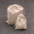 50pcs/lot Natural Cotton Bags Small Linen Drawstring Gift Bag Muslin Pouch Bracelets Candy Jewelry Packaging Bags & Pouches