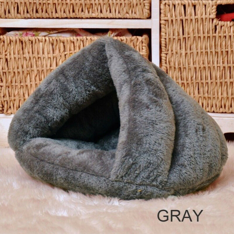 Pet Cat Dog Triangle Bed House Kennel Winter Warm Soft Solid Plush Mat Bedding Cave Basket Washable Nest 2020 New