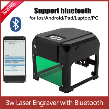 3000mw CNC Laser Engraver Upgrade Bluetooth Function AC 110-220V Mini Desktop Laser Printer CNC Wood Router Machine 3w Laser