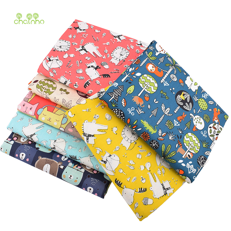 Animal Kingdom Cartoon Series,Printed Twill Cotton Fabric,Patchwork Cloth For DIY Sewing Quilting Baby&Child's Material,40x50cm