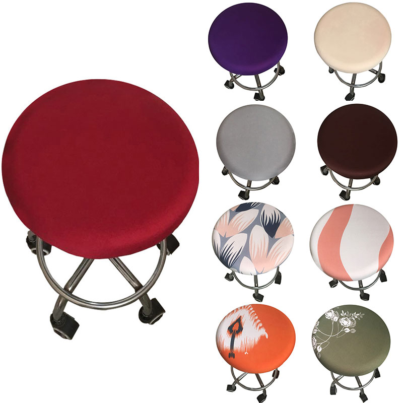 2019 New Round Chair Cover Bar Stool Cover Elastic Seat Cover Home Chair Slipcover Round Chair Bar Stool Chair covers