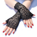 Summer Women Fingerless Thin short Mesh Sunscreen UV Cycling Driving Gloves Sexy Lace Half Finger Touch Screen Mittens K49