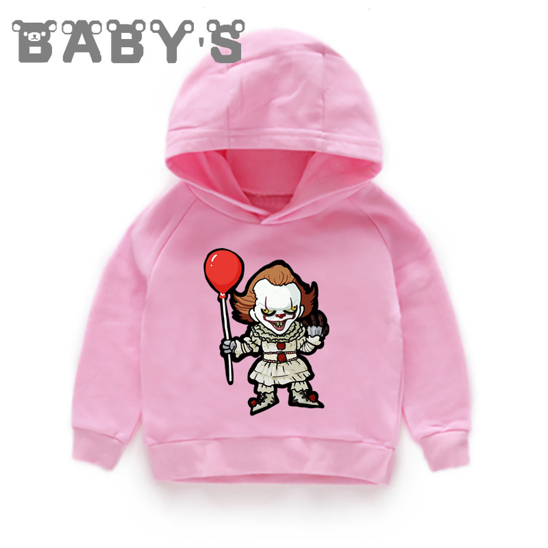 Children Hooded Hoodies Kids Movie It Clown Pennywise Joker Print Sweatshirts Baby Pullover Tops Girls Boys Clothes,KMT5171