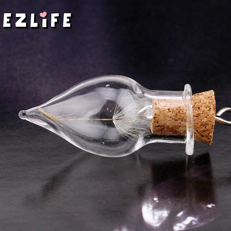 10x Tiny Tear Drop Glass Bottle Dried Flower Cork Vial DIY Necklace Pendants Small Glass Bottles MS060