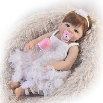 KEIUMI Full Vinyl Body Reborn Baby Doll 57cm Lifelike Baby Reborn Realistic Princess Girl Baby Dolls For Kids Xmas Gift Bath Toy
