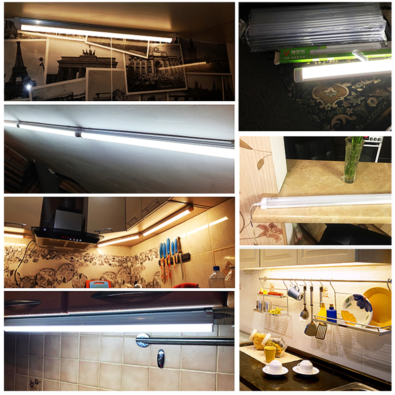 1 Set Under Cabinet Lights 220V 110V Led Lights For Kitchen Cabinet Closet Light Lamp 10W 20W 30/50CM For Bedroom Home Lighting