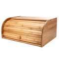 Bamboo Roll Top Wooden Flip-Baked Bread Box Dust-Proof Storage Bin Kitchen Food Storage Box Container Organizer
