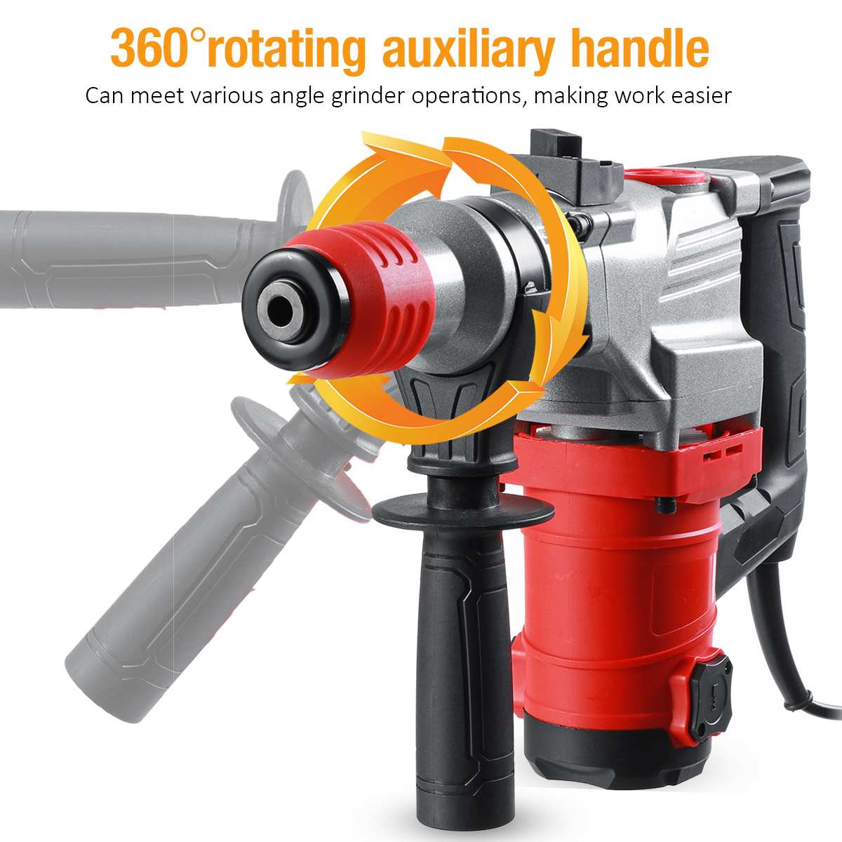 Electric Rotary Hammer 2000W Multifunction Electric Hammer Impact Power Drill Tool Kits 33000BPM 220V Powerful Hammer