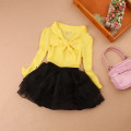 New Spring Autumn Teenage Girls Tops And Blouses School Girl Blouse Shirt Kids Chiffon Red Long Sleeve Bow Baby Blusas JW0552A