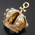 Gold Alloy Crown with Pearl Pendant Charms (39875) 2 Pieces-Pack