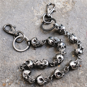 Gothic Rock Skull Pants Chains Men's Motorcyle Keychain Jean Biker Wallet Belts Chain Skull Charm Trousers Waist Key Accessories