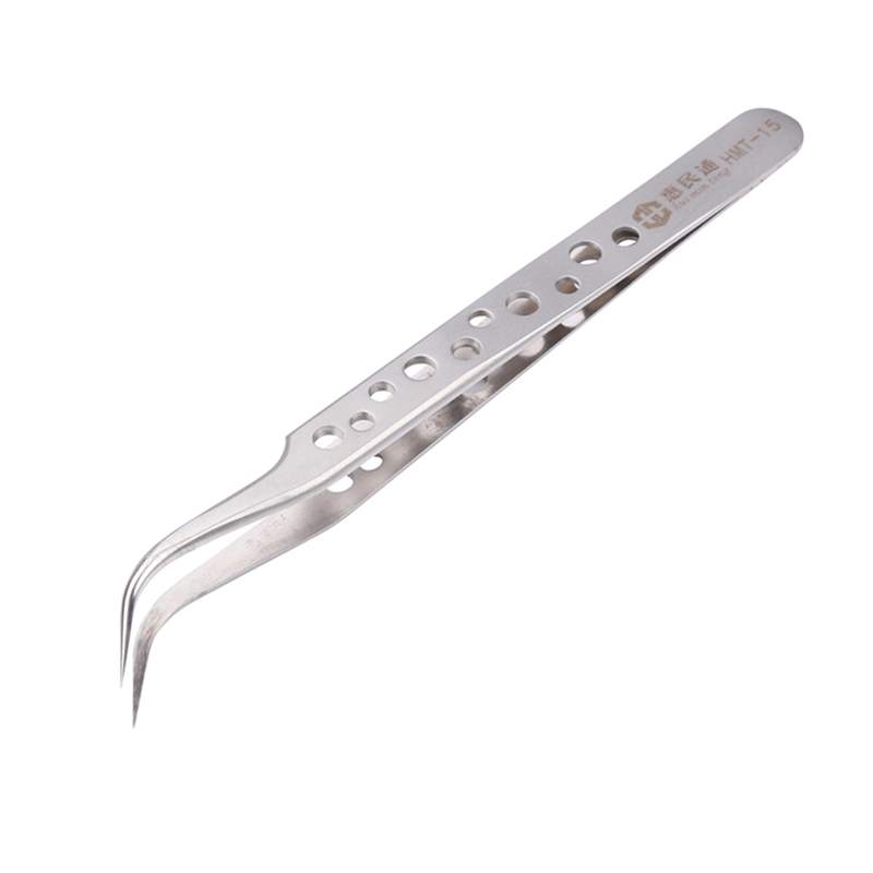 Precision Tweezers Stainless Steel Curved Tip Forceps Soldering Tweezer Electronics Repair Tools