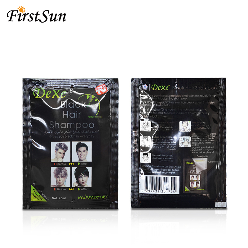 5pcs/set Dexe Black Hair Shampoo Hair Color Only 5 Minutes White Become Black Fast Hair Mask Dye Crayons for Temporary Hair Dye