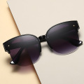New Round Cat-Eye Half-Frame Sunglasses Trend Retro Versatile Sunglasses