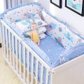 5pcs Cotton Baby Bedding Set Washable Universe Design Toddler Crib Bumper Bed Sheet Pillowcase