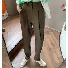 ZHISILAO Office Lady Suit Pants Women Elegant High Waist Harem Trousers Mujer Autumn 2020 Vintage Loose Straight Pants Plus Size