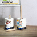 ERMAKOVA Resin Chef Double-Layer Paper Towel Holder Figurines Creative Home Cake Shop Restaurant Crafts Decoration Ornament
