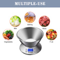 Digital Kitchen Scale High Accuracy Multifunction Food Scale with Removable Bowl 2.15l Liquid Volume, Room Temperature, 11lb/5kg