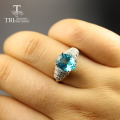 9.5ct natural Paraiba color topaz jewelry set brazil gemstone 925 sterling silver fine jewelry for women mom wife nice gift