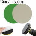 10pcs 3-inch 3000 Grit Wet/Dry Sanding Discs Pads 75mm Sandpaper Polishing Water Polishing Sander Grinding Accessories New