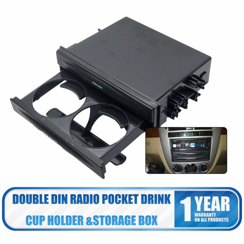 Car Double Radio Pocket Drinking Cup Water Can Holder Storage Box Car Interior Accessories For Truck Bus Van Lorry RV Camper