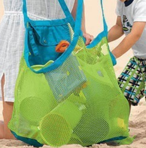 Anti Sand Beach Bag Toy Storage Large Mesh Durable Sand Away Drawstring Backpack