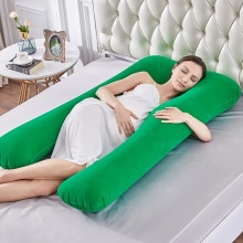 Foldable Pregnancy Pillow Full Body U Shape Flocking Inflatable Pillow For Pregnant Women Side Sleeper Support Maternity Pillow