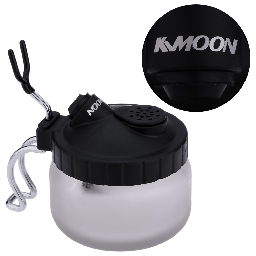 KKmoon Airbrush Spray Gun Cleaning Pot Glass Air Brush Holder Paint Jar Bottle Manicures For Cleaning Spray Gun
